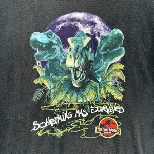 Vintage‎ 90's Jurassic Park Movie Promo Single Stitch T-Shirt Black READ